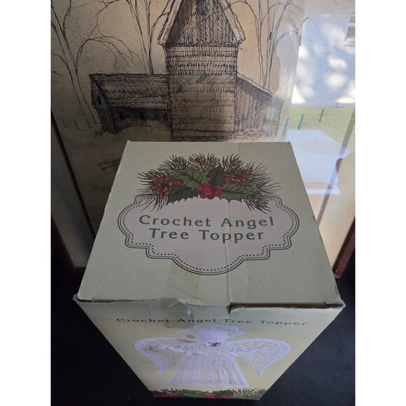 Cracker Barrel Crochet Angel Tree Topper 16" Christmas Holiday Decoration NIB - Picture 7 of 8